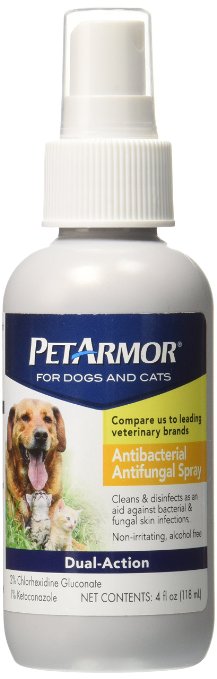 PetArmor Antibacterial Antifungal Spray for Dogs and Cats, 4 oz