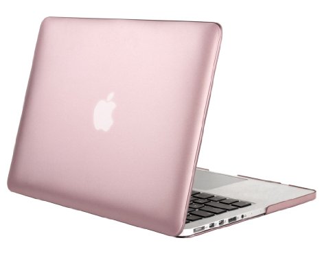 Mosiso MacBook Pro 13 Retina Case NO CD-ROM Drive Soft-Touch Plastic Hard Case Cover for MacBook Pro 133 with Retina Display A1502  A1425 NEWEST VERSION with One Year Warranty Rose Gold