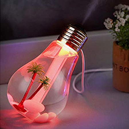 Highpot Lamp Shape Decorative Lights USB Air 7 Colour Diffuser Beatles Humidifier Purifier Atomizer Home Decor (Gold)