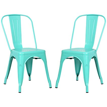 Poly and Bark Trattoria Side Chair in Aqua (Set of 2)