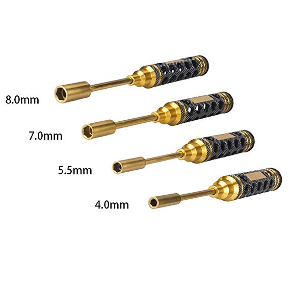 WELKINUAV 4pcs 4.0 5.5 7.0 8.0 mm Nut Drivers for RC Models Car Boat Airplane Drones