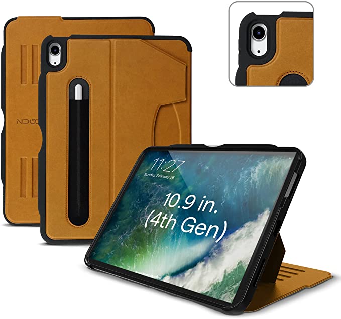 ZUGU CASE (New Model) The Alpha Case for 10.9 Inch iPad Air Gen 4 (2020 ONLY) - Protective, Ultra Thin, Magnetic Stand, Sleep/Wake Cover (Fits Model #s A2072, A2316, A2324, and A2325) - Brown