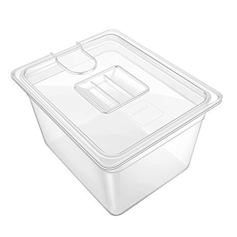 Geesta Crystal-Clear Sous Vide Container with Lid-12qt/11.4 L, Fits Most Sous Vide Cookers