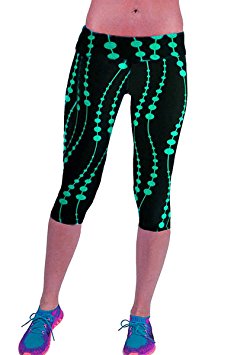 Ancia Womens Tartan Active Workout Capri Leggings Fitted Stretch Tights