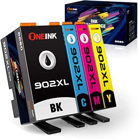 ONEINK Compatible HP Ink Cartridges Replacement for HP 902XL 902 XL with Upgraded Chips Used for HP OfficeJet Pro 6970 6979 6954 6975 6968 6978 6958 Printer, 4 Pack(Black,Cyan,Magenta,Yellow)