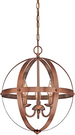 Westinghouse Lighting 6353500 Stella Mira Three-Light Indoor Chandelier, Pendant, Washed Copper