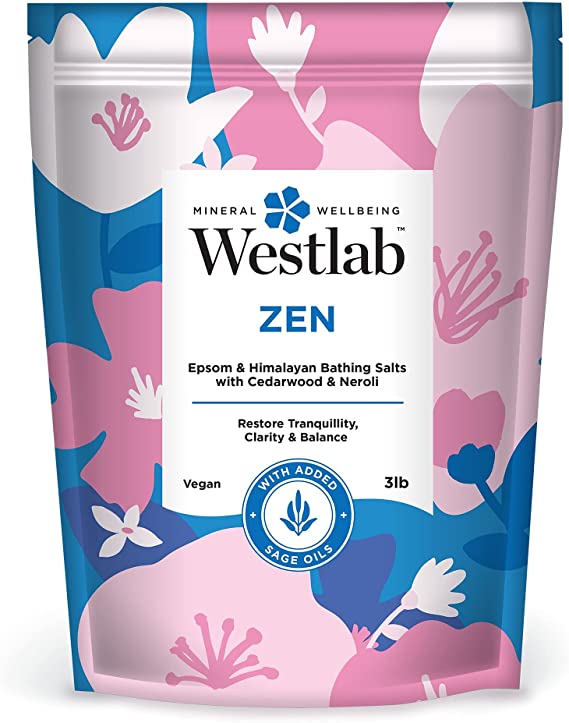Westlab Bath Salt - Zen - Epsom & Himalayan Bath Salts with Cedarwood, Sage and Neroli - Restore tranquility, clarity and balance - 1.36Kg, (Packaging May Vary)
