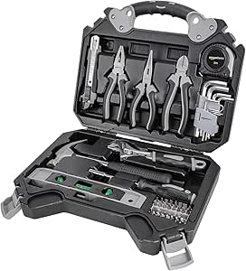 Amazon Basics Household Tool Set, 51 Pieces, Black