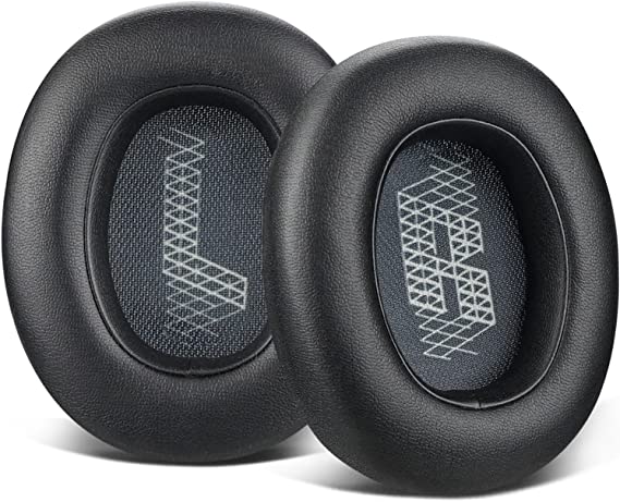 SOULWIT Replacement Ear Pads for JBL E65 (E65BTNC)/Live 650 (650NC 650BTNC)/Live 660 (660NC 660BTNC)/Duet NC Over-Ear Headphones, Earpads Cushions with Softer Leather (Black)