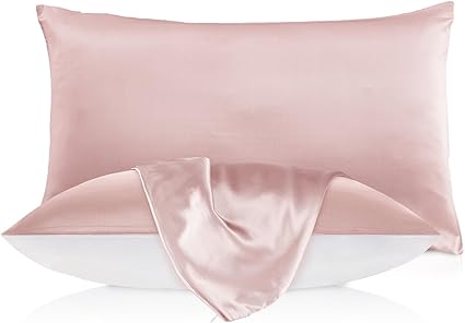 LILYSILK 19mm Silk Mulberry Pillowcase for Hair with Cotton Underside King 20x36 Inch Rosy Pink 1pc
