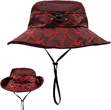 HOPSOOKEN Sun Hats for Women Wide Brim UV Protection Foldable Mesh Boonie Bucket Beach Fishing Hats Men Outdoor