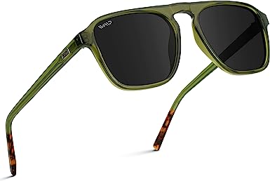 WMP Eyewear - Modern One Bridge Square Men Retro Polarized Aviator Sunglasses