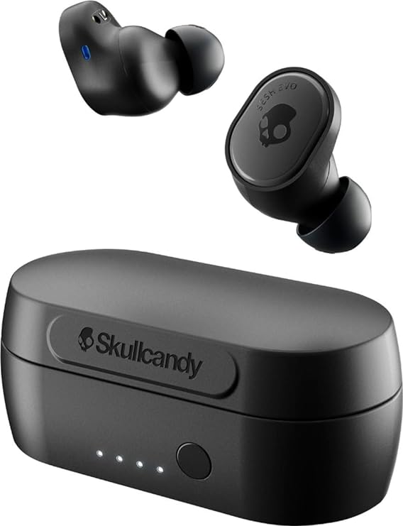 Skullcandy Sesh Evo True Wireless Earbuds - Bluetooth in-Ear Headphones with Charging Plug (True Black)