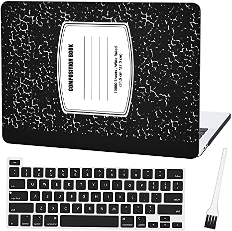 MacBook Pro 16 inch Case A2141 2019 Ultra Slim Hard Shell Case Cover Sleeve with Silicone Keyboard Cover (MacBook Pro 16" with Touch Bar and Touch ID) and Dust Brush (Composition Notebook)