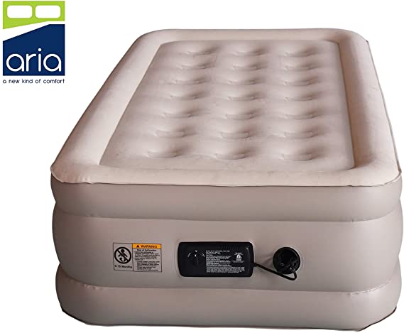 Aria Twin 18" Raised Inflatable Air Mattress with Built in Pump