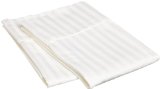 Scala Hotel Collection 800 Thread Count 2 Pc White Stripe Pillow Cases Queen Size- 22 X 36