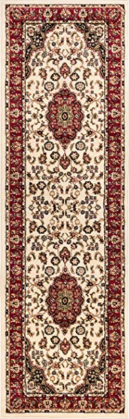 Well Woven Barclay Medallion Kashan Ivory Traditional Area Rug 2'3" X 7'3" Runner