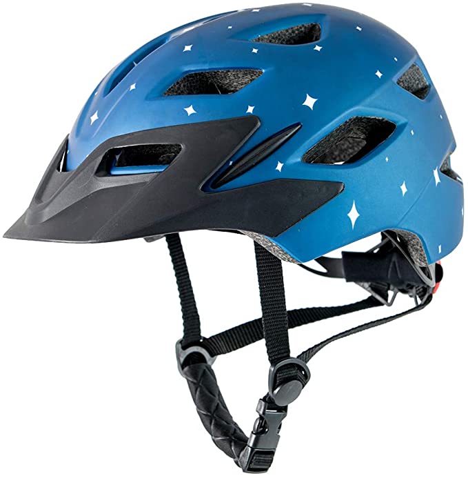 Bavilk Bike Helmets for Kids Children Youth Adjustable Multi-Sport Unisex CPSC Certified with LED Light Detachable Visor