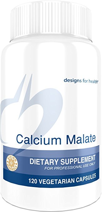 Designs for Health - Calcium Malate - 500mg Chelate   Vitamin D, 120 Capsules