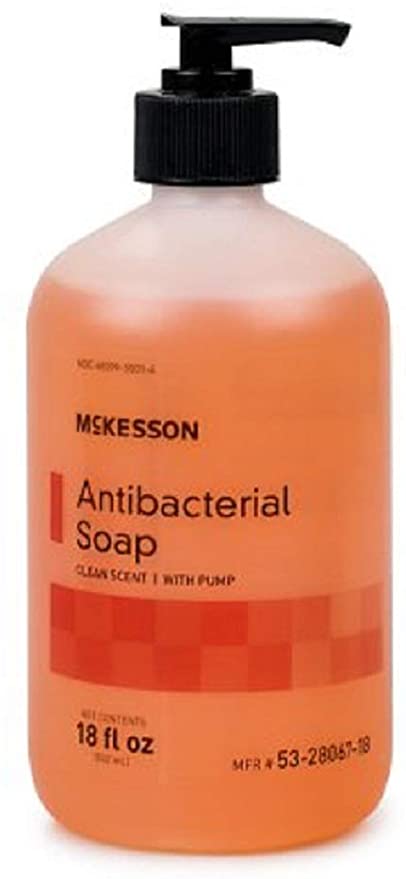 McKesson Antibacterial Soap Liquid 18 oz Pump Bottle Clean Scent, 53-28067-18 - Sold by: Pack of One