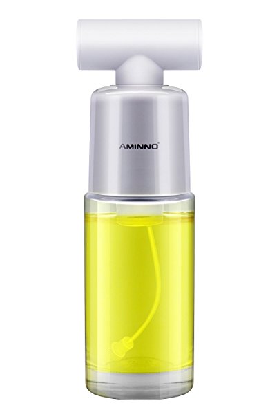 AMINNO Olive Oil and Vinegar Sprayer for Cooking BBQ and Salad, Glass Bottle, Air Pressure Clog-Free