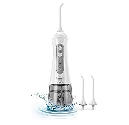 Water Dental Flosser,Anjou Portable 200mL Oral Irrigator for Home and Travel Use, IPX7 Waterproof