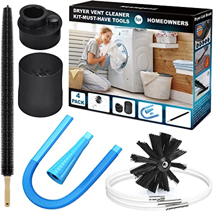 Sealegend 30Feet Dryer Vent Cleaner Kit, Blue Dryer Lint Vacuum Attachment&Dryer Lint Trap Brush, Vacuum & Dryer Adapters