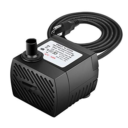 Ideashop 90 GPH（350L/H, 4W） Submersible Water Pump, Water Fountain Pump Portable Water Pump Mini Water Pump for Pond, Statuary, Aquarium, Fish Tank Fountain with 5.9ft (1.8m) Power Cord (Black)