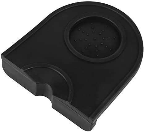 Tamping Mat, Black Multi-Function Thicken Anti-Skid Wear Resistance Coffee Tamper Holder Silicone Pad Mat(Black)