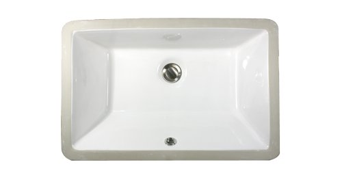 Nantucket Sinks UM-19x11-W 19-Inch  by 11-Inch  Rectangle Ceramic Undermount Vanity Sink, White