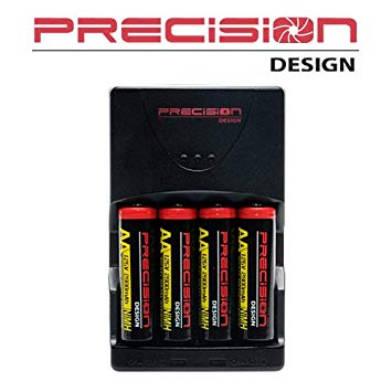 Precision Design AA 2900mAh NiMH Rechargeable Batteries & Charger for Canon Powershot