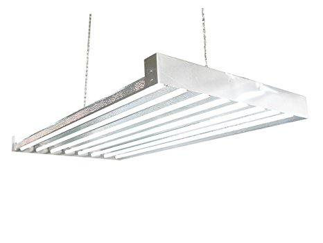 T5 HO Grow Light - 4 FT 8 Lamps - DL8408 Fluorescent Hydroponic Indoor Fixture Bloom Veg Daisy Chain with Bulbs