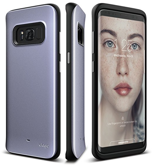 elago Galaxy S8 Case [Grip Hybrid][Orchid Gray] - [Device Fitting Tested][Sleek Finish][Ergonomic Design][Anti-Shock] - for Galaxy S8