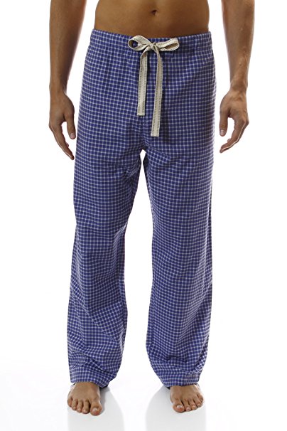 Bottoms Out Mens Relaxed Fit Woven Lounge/Sleepwear Pants - Purple Checks - Small