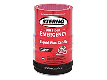 Sterno 30278 100-Hour Emergency Liquid Wax Candles, 4-Pack