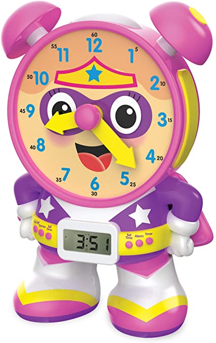 The Learning Journey - Super Telly Teaching Time Clock - Pink - Toddler Toys & Gifts for Boys & Girls Ages 3 Years and Up - Award Winning Toy