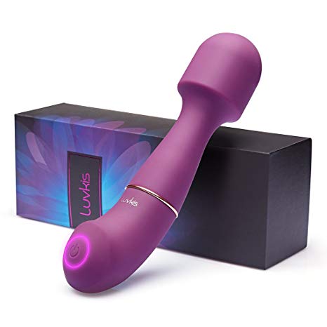 Luvkis Lily Electric Wand Massager Vibrator 10 Vibration Patterns Rechargeable Waterproof Handheld Wand Massager Cordless Vibrator Suitable for Sex Pleaser & Muscle Relief Sport Recovery-Purple