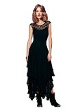 CA Mode Womens Sleeveless Floral Lace Tiered Long Irregular Party Dress