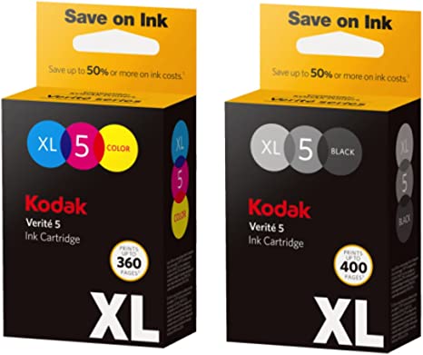 Kodak Verite 5 Replacement Inks (AL11CA) XL Black and Color Ink Jet Cartridge Bundle Compatible with All Kodak Verite Printers