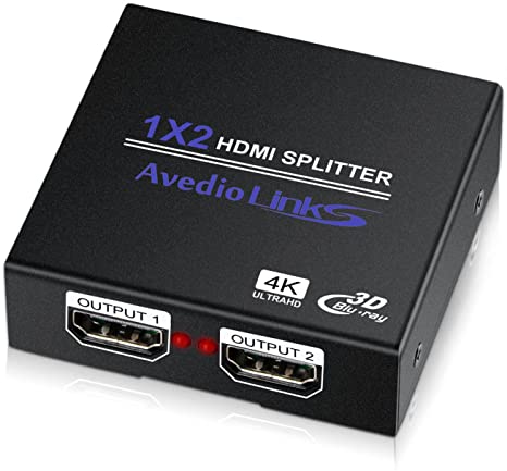 HDMI Splitter 1 in 2 Out, NEWCARE Hdmi Splitter 1x2 Supports Full HD 4K @ 30HZ & 3840×2160P & 3D for Xbox PS3 PS4 Blu-Ray Player and More(Included High Speed HDMI Cable)