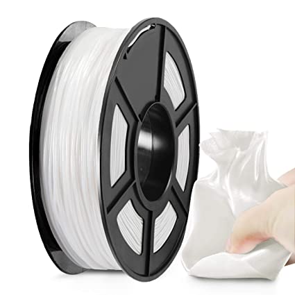 3D Printer TPU Filament 1.75, SUNLU White TPU Flexible Filament 1.75mm, Fit FDM 3D Printer, 0.5KG Spool, Dimensional Accuracy  /- 0.02 mm, TPU White