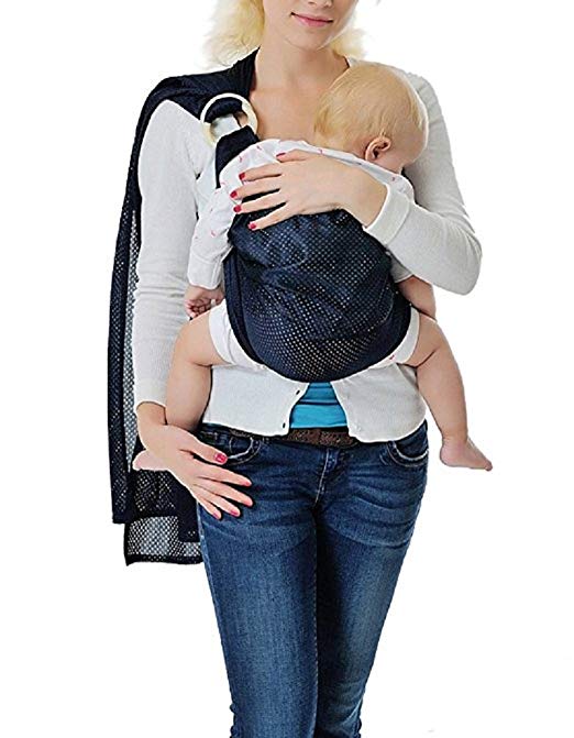 Cuby Breathable Baby Carrier Mesh Fabric, Ideal For Summers/Beachhe Adjustable Ring Sling Baby Carrier. Ergo Friendly (Deep Blue)