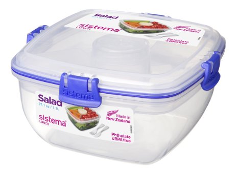 Sistema Klip It 371-Ounce Salad to Go Container Clear