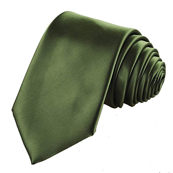 KissTies Solid Satin Tie Pure Color Necktie Mens Ties   Gift Box