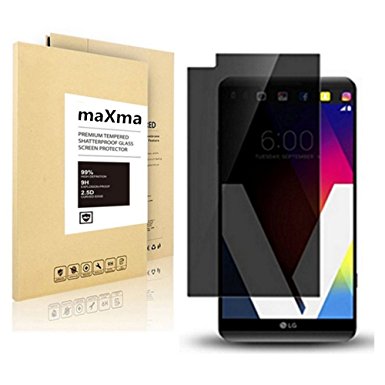 LG V20 Privacy Glass Screen Protector ,maXma Premium Privacy Anti-Spy Tempered Glass Screen Protector for LG V20 with 9H Hardness (Black)
