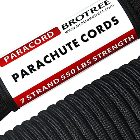 Brotree 550 Paracord 7 Strand Nylon Parachute Cord Outdoor Survival Rope - 550lb Breaking Strength (Standard, Reflective)