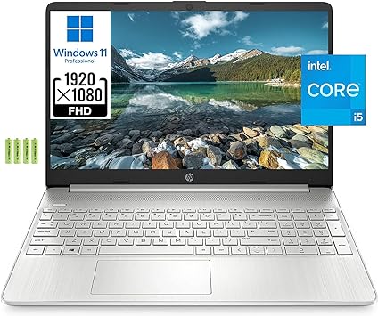 HP [Windows 11 Pro] 15 15.6" FHD Business Laptop Computer, Quad Core Intel i5-1135G7 (Beats i7-1065G7), 16GB RAM, 1TB PCIe SSD, Numeric Keypad, Wi-Fi 6, Bluetooth 4.2, Type-C, Webcam, HDMI, w/Battery