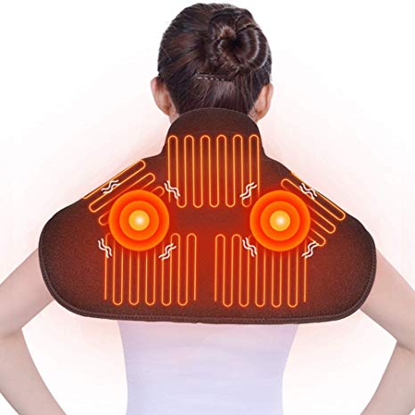 ARRIS Heating Massage Neck Shoulder Wrap - Heated Shoulder Back Wrap with Vibration Massager for Pain Relief - 7.4V Battery Powered Heat Therapy