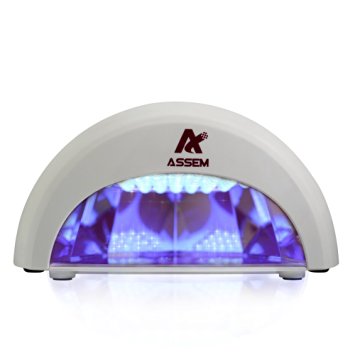 ASSEM® White Dome 12w Led Nail Polish Dryer/lamp/light for Curing LED Gels, Upgraded with Digital Countdown Timer 30s-90s, Nail SPA Equipment