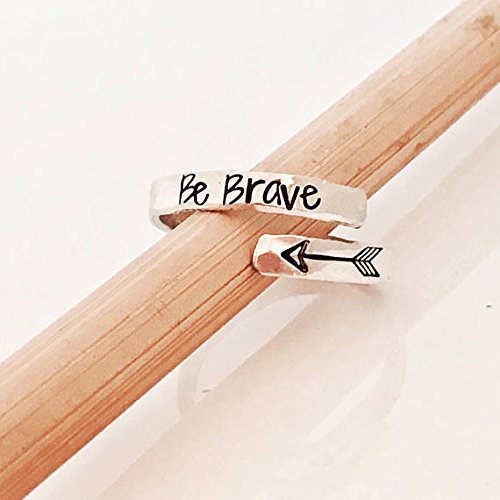 Arrow Ring - Wrap Ring - Sterling Silver Ring - Be Brave